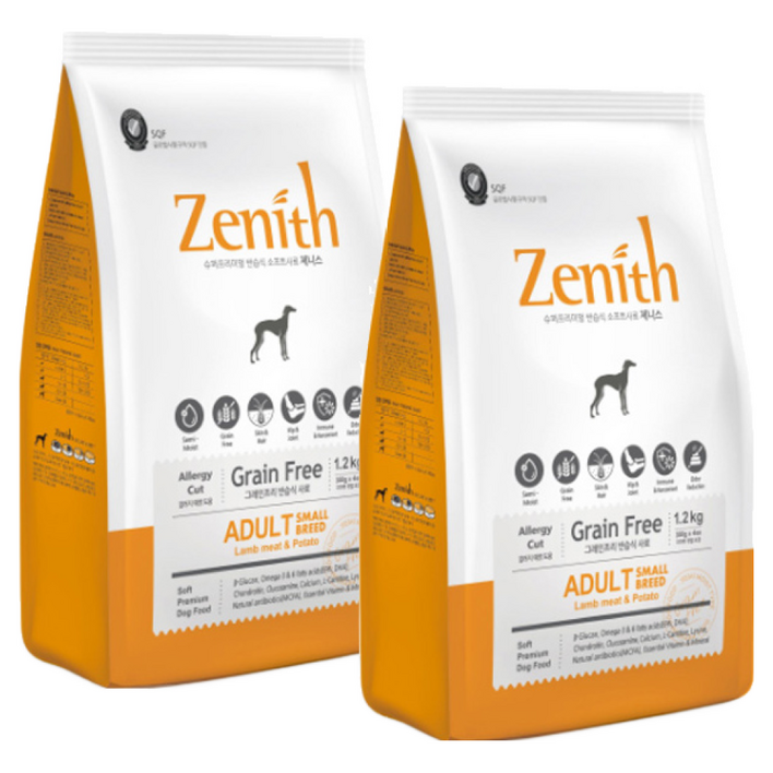 제니스 제니스독 스몰브리드 1.2kg 소형견용 건식사료일반사료, 1.2kg, 2개, 양