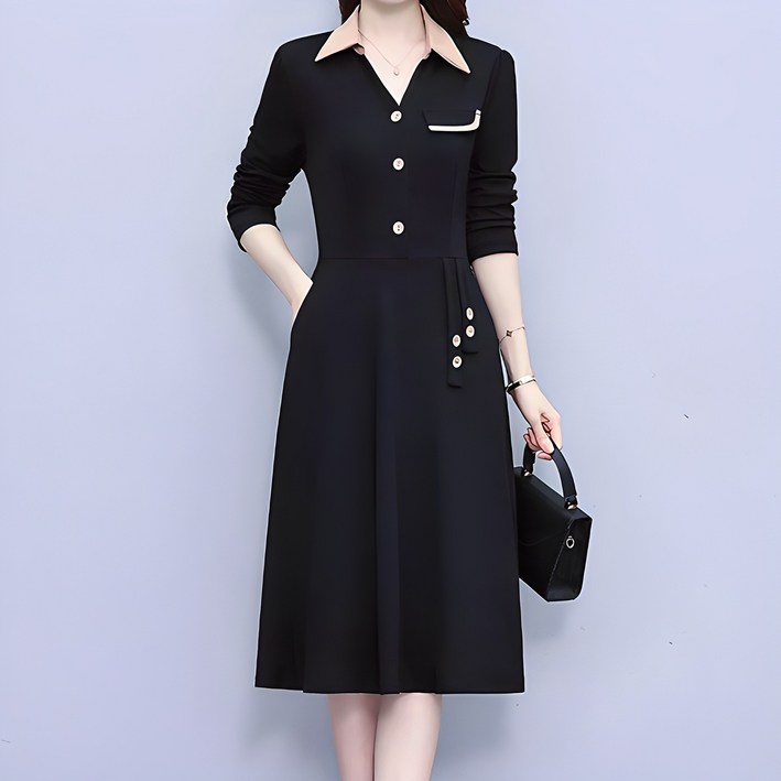 포플러앤씨 다빈 배색 원피스 P24SPOPS010411 빅사이즈 포함