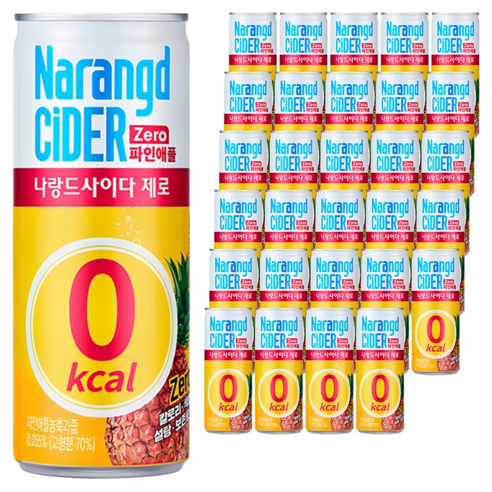 나랑드사이다 제로 파인애플, 245ml, 30개