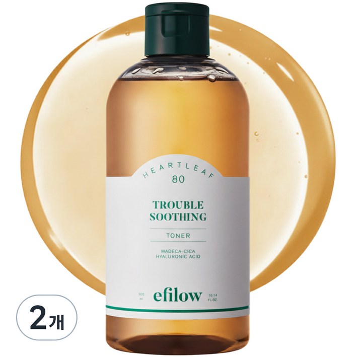 에필로우 어성초 80 히알루시카 트러블 수딩 토너, 300ml, 2개