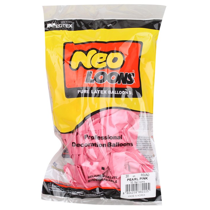 네오텍스 네오룬스 30cm 라운드풍선 50p, 펄 핑크, 1개