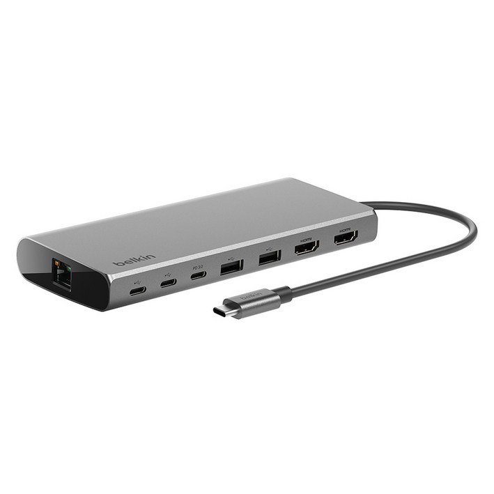 벨킨 Connect 유니버셜 USB C 8 in 1 M1  M2  M3 맥북 지원 듀얼 디스플레이 허브 INC015btSGYCZ