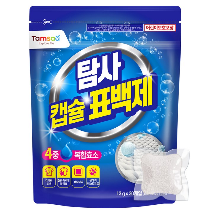 탐사 과탄산소다 캡슐 표백제 30개입, 390g, 1개