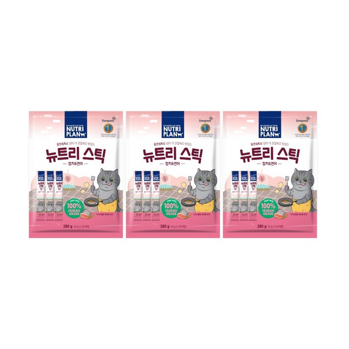 동원 뉴트리스틱 20개입 280g, 참치  연어 혼합맛, 14g, 3개