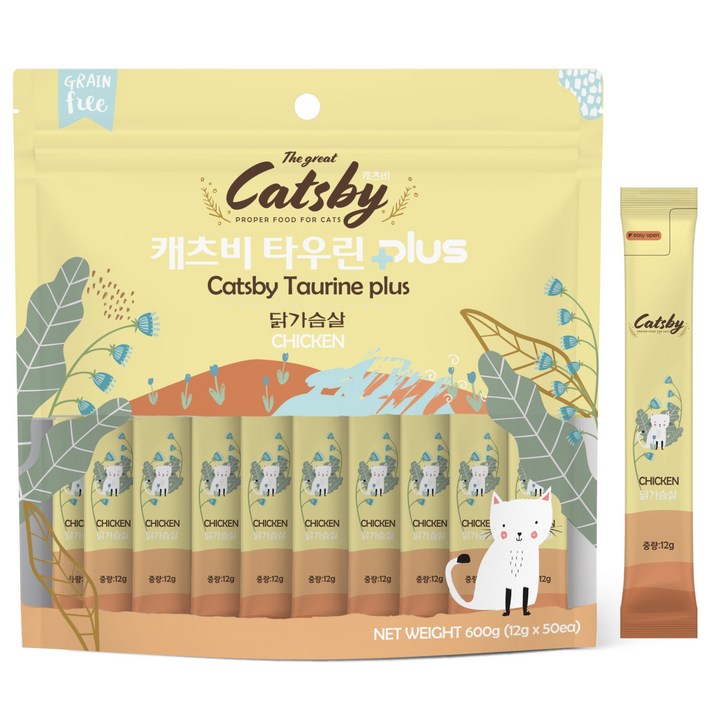 캐츠비 타우린 플러스 고양이 짜먹는 간식 50p, 닭가슴살, 600g, 1개 캐츠비 타우린 플러스 고양이 짜먹는 간식 50p, 닭가슴살, 600g, 1개