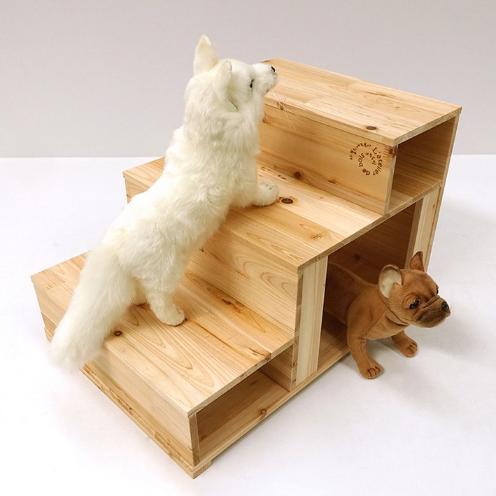 라뜰리에드보아 걍계단 소형견용 원목 강아지 계단