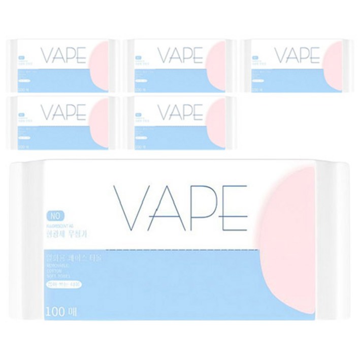 VAPE 팝업타입 일회용 페이스 타올, 100매, 6개