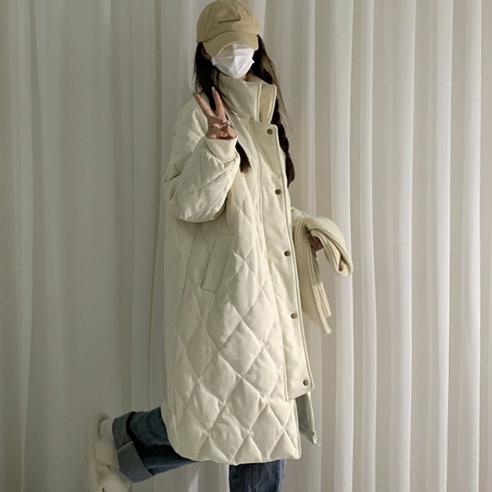 반야스토리 여성용 퀼팅 롱 패딩 코트 PP99