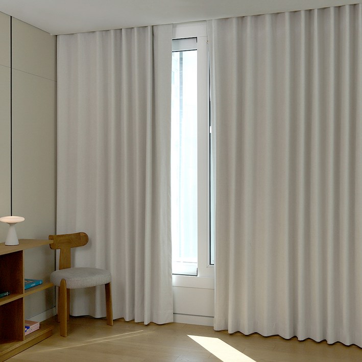 창안애 텔라 형상기억 레일 빛 차단 99.9 암막 커튼풀세트