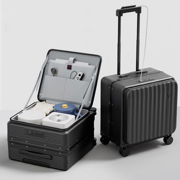 Chephie 무기한 A/S 보증 전면오픈 초경량 USB 미니 기내용 캐리어