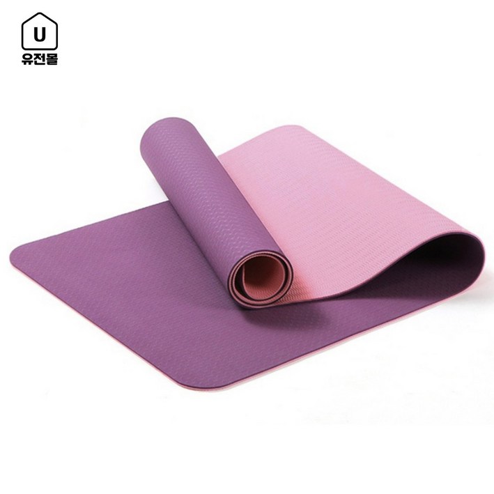 6MM 컬러 양면 편안한 TPE 친환경 운동 요가매트  스트레칭 두꺼운 홈트 헬스매트 운동매트