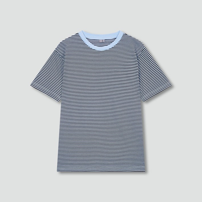 [JAJU/자주] 남 스마트 코튼 반팔 티셔츠_다크 블루