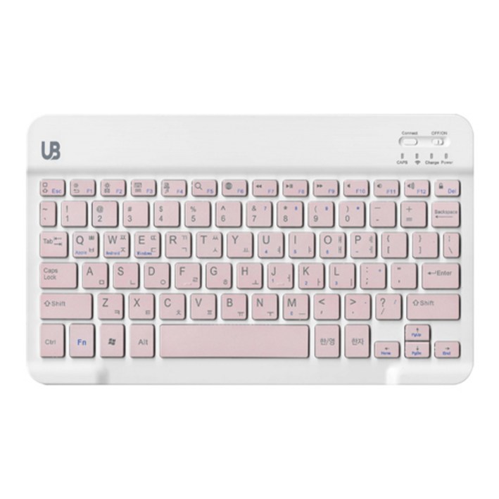 UB BK1 휴대용 무선 블루투스 키보드 슬림형, 핑크 미디움, UB-BK1, 제조사축