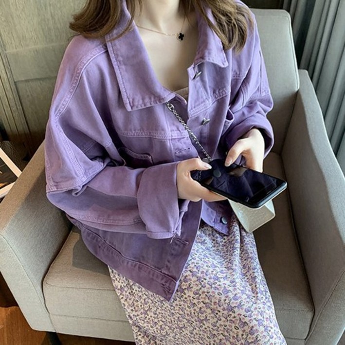 [순이야] C.여성 퍼플 데님 자켓