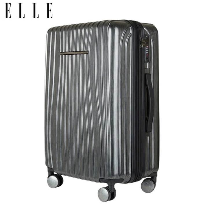 [엘르] 홈쇼핑 폴리카보네이트 캐리어 여행용 수하물 이동가방 20인치 24인치 28인치 기내반입 (메탈그레이)
