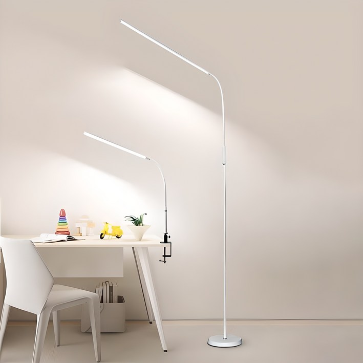 ALLILIO 거실 LED 플로어램프 집게 책상 스탠드 밝기, 색온도 조절 가능 블루라이트 차단 시력보호 스탠드클램프식 겸용 12W ALLILIO 거실 LED 플로어램프 집게 책상 스탠드 밝기, 색온도 조절 가능 블루라이트 차단 시력보호 스탠드클램프식 겸용 12W