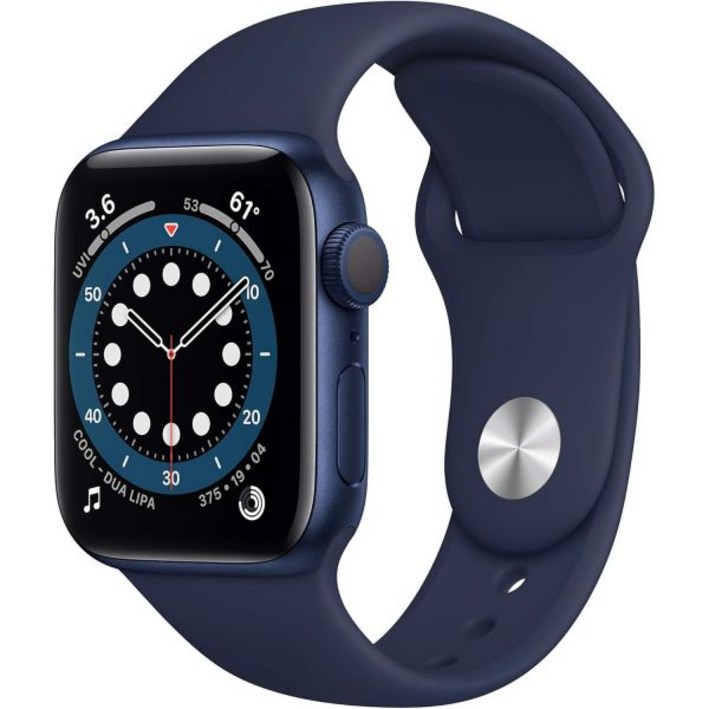 애플워치 밴드 스마트워치 스포츠 Apple Watch 시리즈 6 GPS 40mm  딥 네이비 밴드가 있는 블루 알루미늄 케이스 리퍼