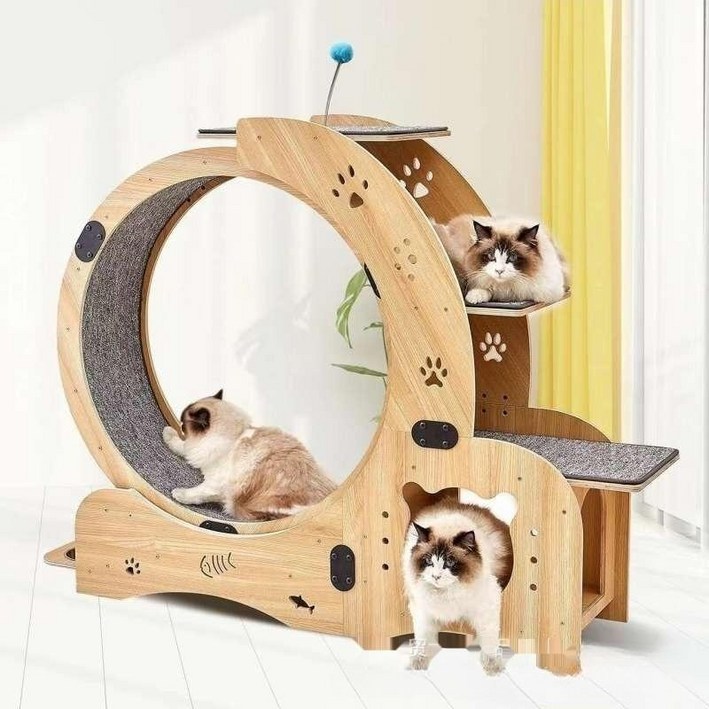 캣타워 고양이 하우스 고양이 러닝 롤러 다용도 고양이타워, 사진 색상 캣타워 고양이 하우스 고양이 러닝 롤러 다용도 고양이타워, 사진 색상