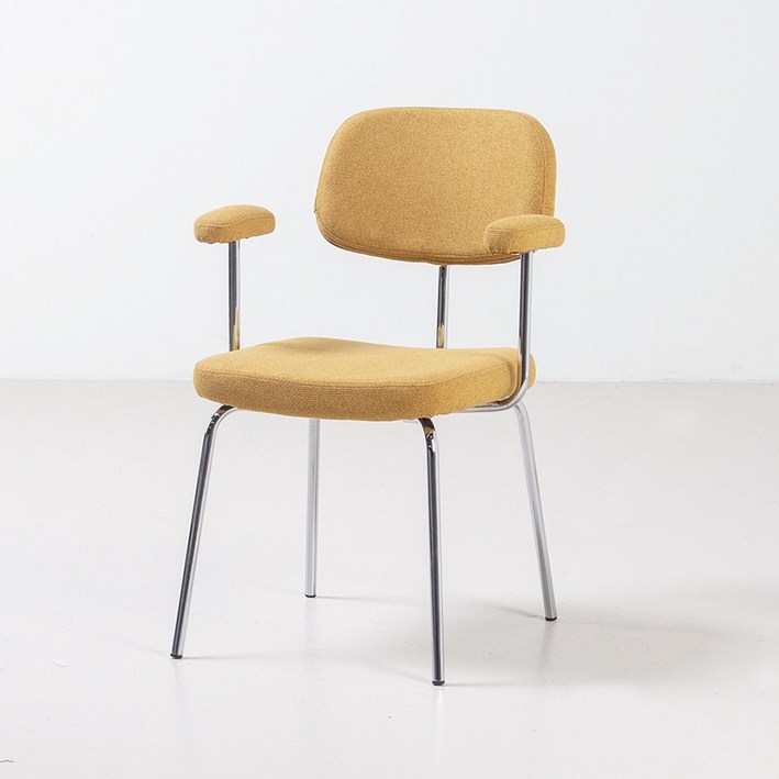 포그 미드센추리 모던 기능성 방수 패브릭 인테리어 카페 의자, 1개, 옐로우(암체어)