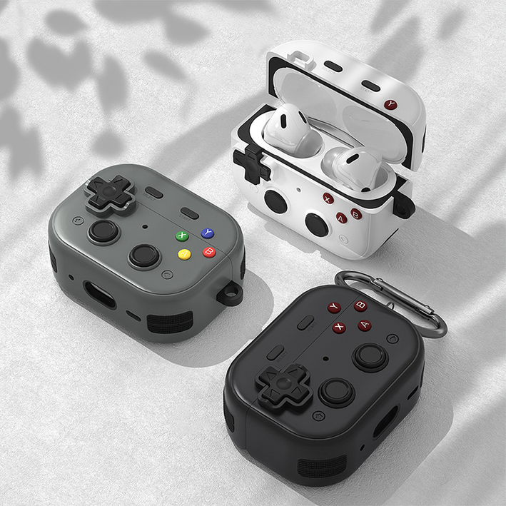 레오엘 에어팟케이스 분실방지 조이스틱 잠금기능, 그레이, 에어팟 프로 2