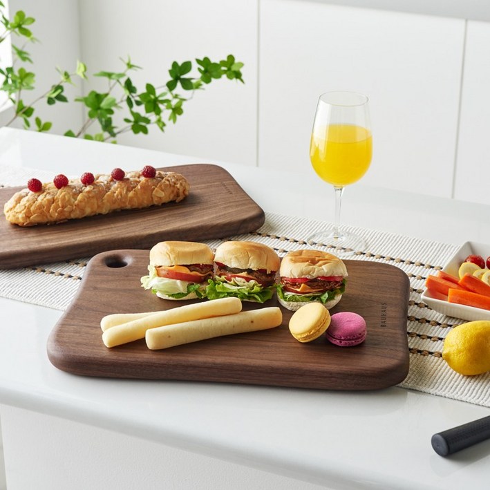 흑백요리사 [바우하우스] 북미산 호두나무 도마 빈티지 4025 중 통원목 월넛도마+받침대증정