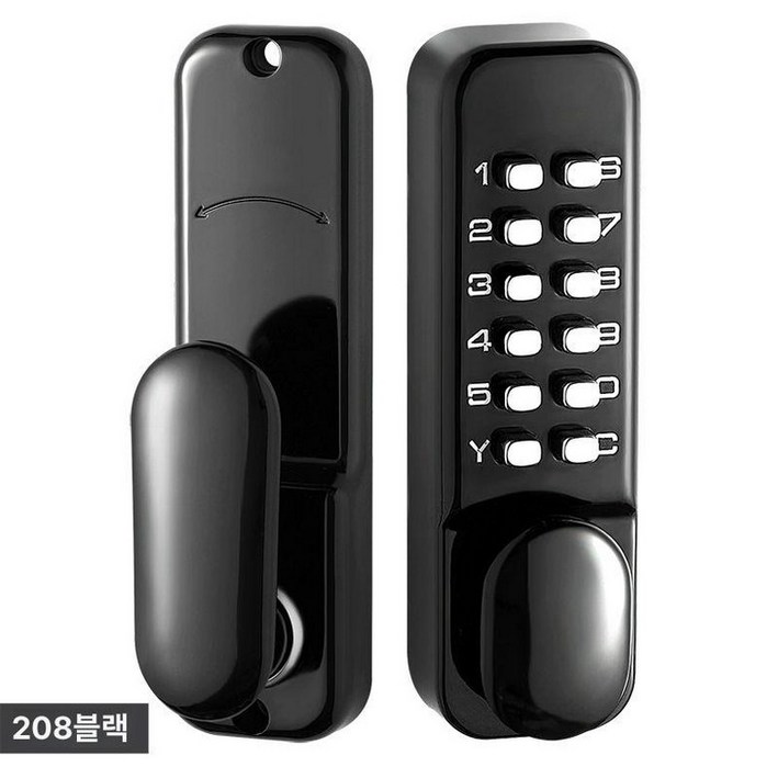 기계식 도어락 무전원 야외 철문 대문 방수 잠금장치 전자 암호 현관문 번호키 창고 버튼식