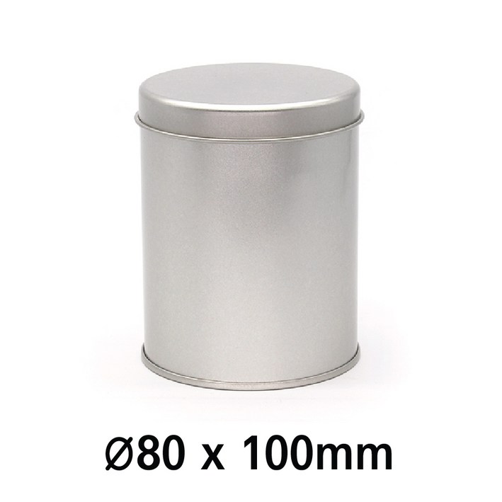 원형 R057 은색 틴케이스,대형 틴케이스, 미니 틴케이스, 원형 틴케이스, 철필통, 원통, 정리함 케이스, 틴케이스 쿠키, 철제 케이스, 실버, 1개