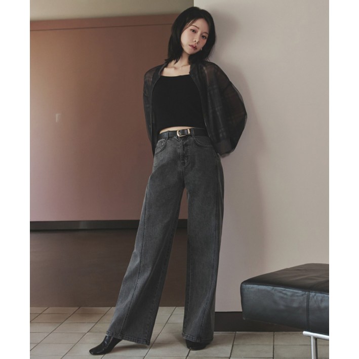 매장정품 더엣지 THEATG 25FW 커브드 와이드 데님 2063262407 131826