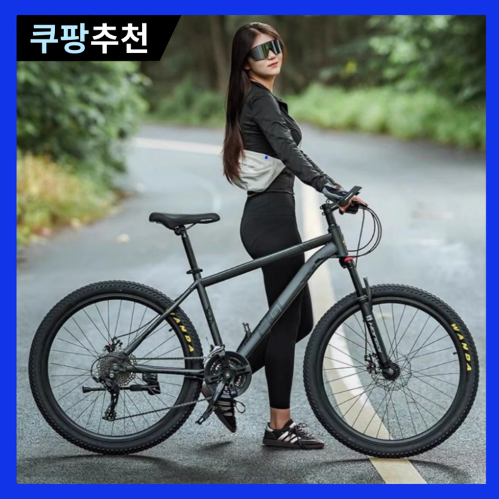 퓨어휠 튼튼한 MTB 자전거 24단 24인치 26인치 바이크 산악 사이클 출퇴근 입문용, 1개, 169cm, 1번 그레이 10날 24인치