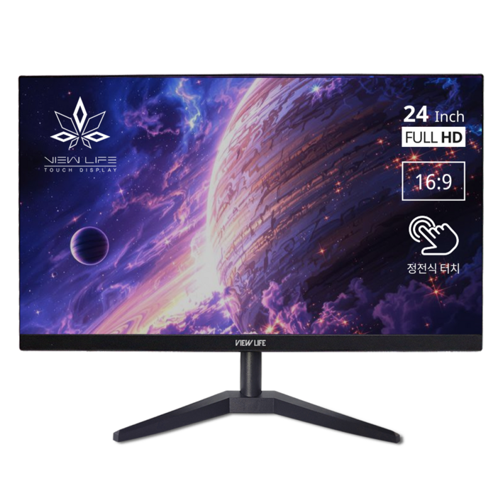 뷰라이프 24형 FHD 터치모니터 IPS 와이드 정전식 터치스크린 HDMI 케이블 포함 TM-23, 61.5cm, TM-23