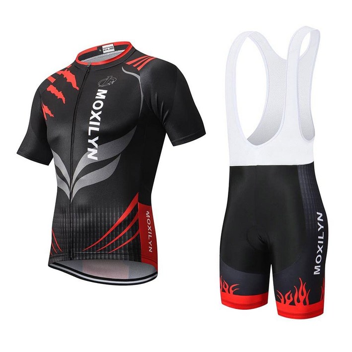 목실린 남성 사이클링 저지 세트 자전거 반바지와 슈트 9D 패딩 빕스 MTB 셔츠 반팔 의류