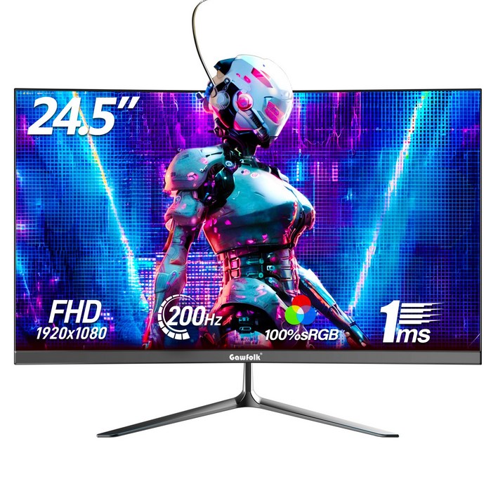 25인치 200Hz 평면 게이밍 사무용 모니터, IPS 패널, Freesync, 지원 스피커 내장, 25inch 1K 200Hz, 64cm