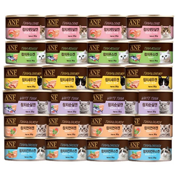 ANF 고양이 캔 6종 콤보세트 1박스(95g x 24개입), 단품