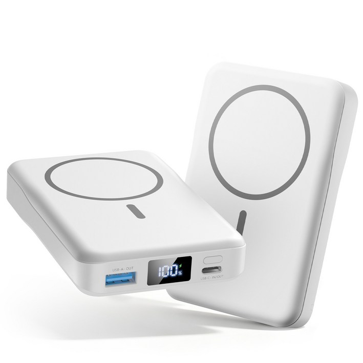 YINTO 대용량 맥세이프 보조배터리 10000mAh 무선충전 고속충전 PD22.5W QC3.0 C타입 파워뱅크