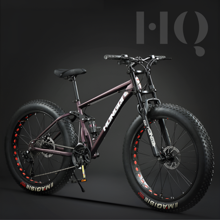 HQ 풀샥 팻바이크 오프로드 MTB 광폭 산악자전거, 와인퍼플 5블레이드 휠, 1개