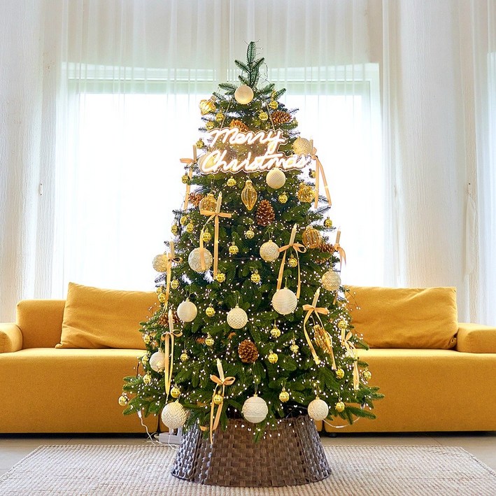크리스마스트리 풀세트 전구 무장식 전나무 대형 특대, 트리+전구+황실세트