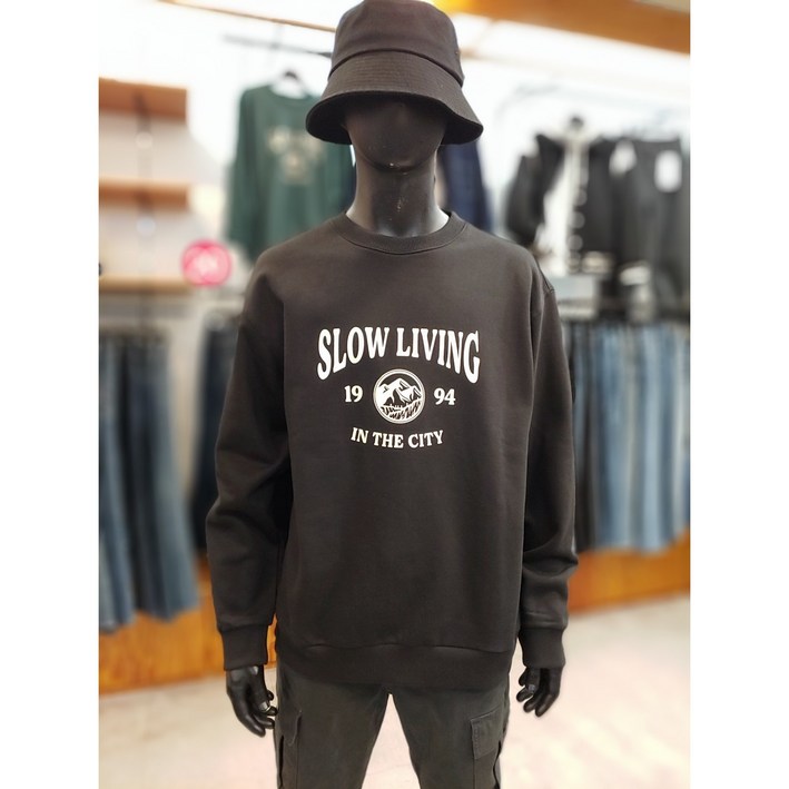 닉스 2023겨울 남자 슬로우리빙 기모 맨투맨 티셔츠NRWCTM775