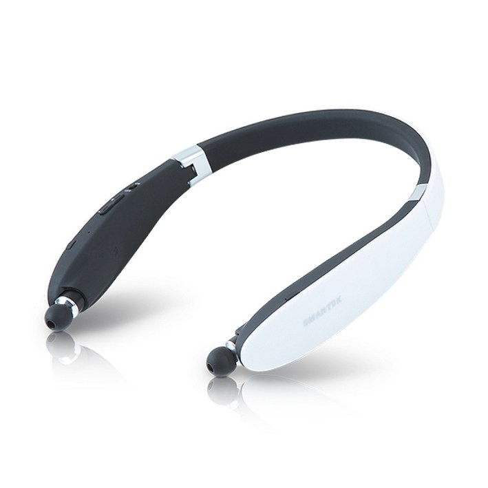 [스마텍] [본사] 웨어러블 넥밴드 블루투스 이어폰 선 자동정리 STBT-2100 I Wearable Neckband Bluetooth Earphone STBT-2100, 1_화이트_STBT-2100 WH, 선택
