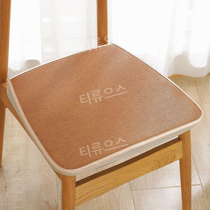 티류으스 북유럽 스타일 미끄럼방지 식탁방석 끈 장착 면소재 얇은 쿠션 겨울용 주방의자 패드