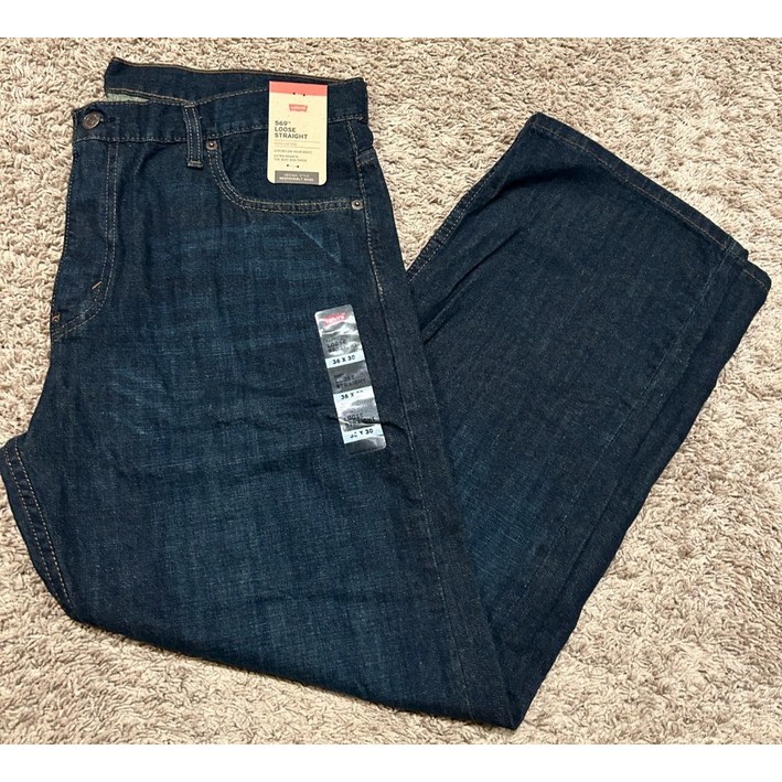 리바이스 569 루즈 스트레이트 핏 진 다크 워시 코튼 36X30 RT 4667542