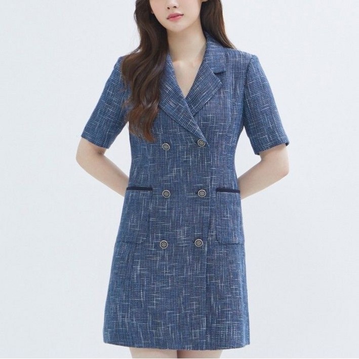 반팔 자켓형 트위드 원피스 RMOWC38R12T 837659