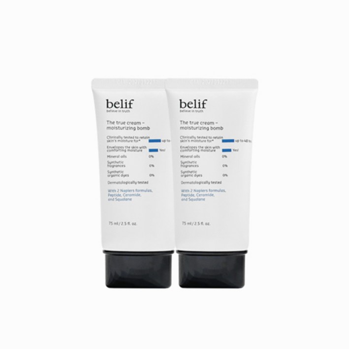 빌리프 더 트루 크림 모이스춰라이징 밤 75ml+75ml 건조한피부 유수분밸런스 대용량수분크림