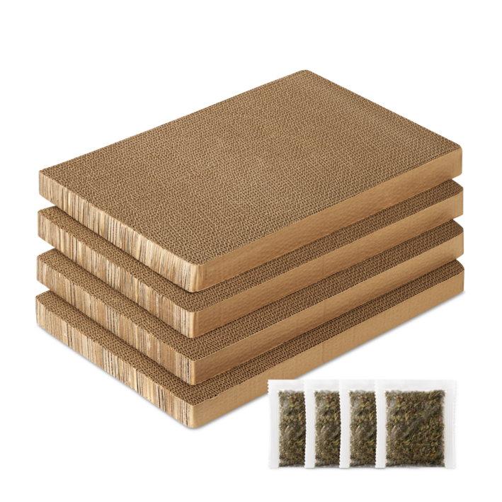 옥희독희 고양이 스크래쳐 오래 쓰는 박스 캣닢 리필 세트