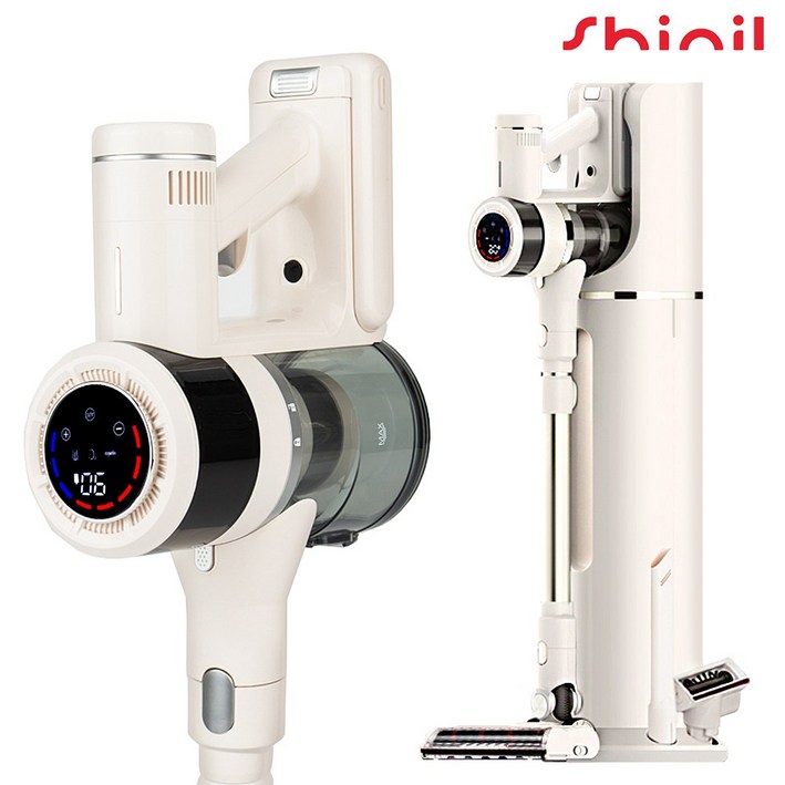 신일 무선청소기 SVCST25WIF  400W BLDC 올인원스테이션 먼지통비움충전거치수납