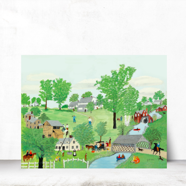 명화 캔버스 인테리어액자 그랜마 모지스 spring time, 1개