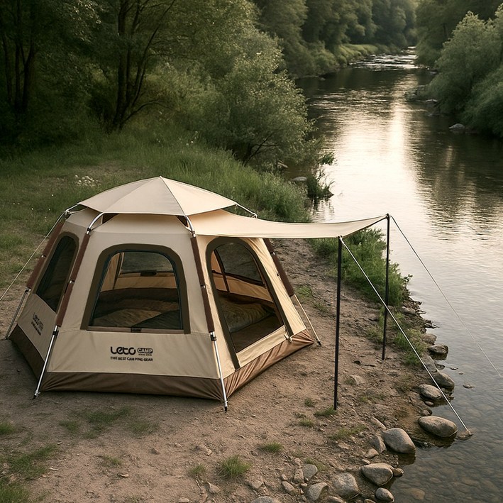 육각돔 원터치텐트 그늘막 쉘터 캠핑 피크닉 OT020, 화이트