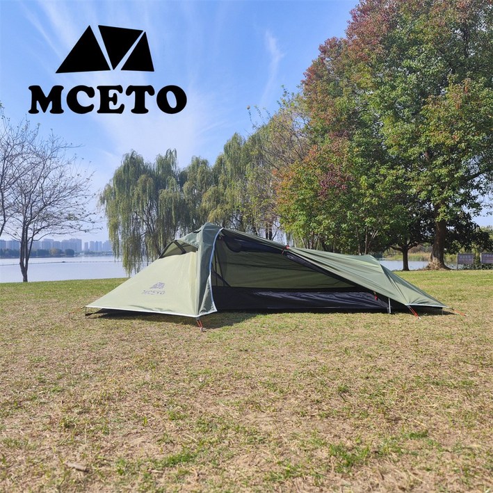 1인용텐트 초경량텐트 바이크텐트 이중 레이어 방수 배낭 텐트 하이킹 여행 터널 야외 4 계절