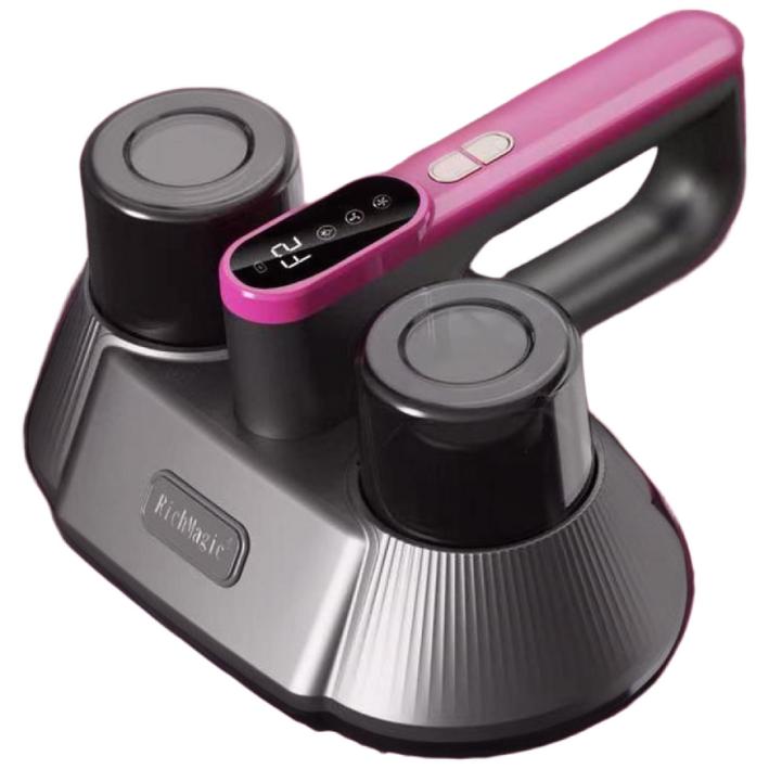 국내발송 RichMagic UV 진드기 이불 집먼지 청소 강흡력 자외선살균청소기 더블컵 진드기 퇴치 침구용 무선 살균기 침구청소기, 퍼플그레이