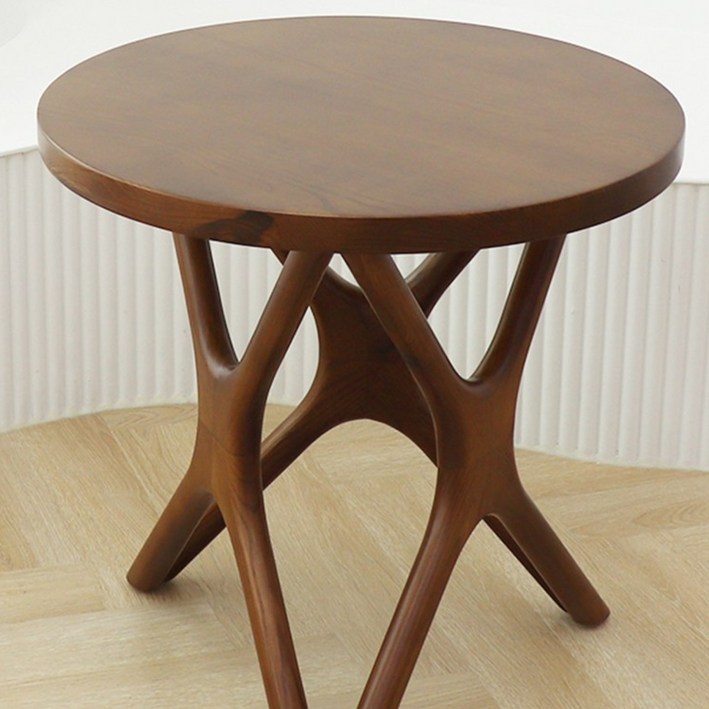원목 카페 원형 거실 소파 테이블 협탁 티테이블 뿌리