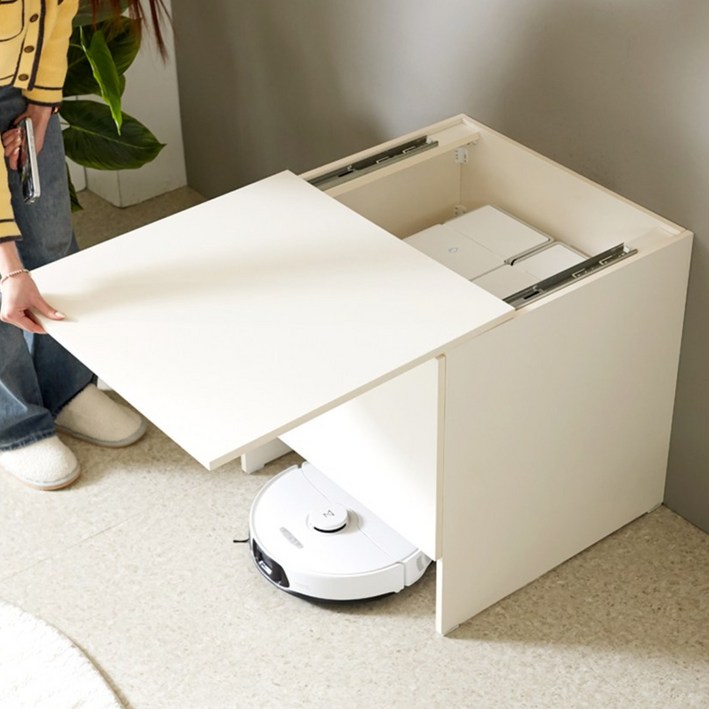 도아르 슬라이딩 로봇 청소기장 로보락 청소기 수납장 레일형